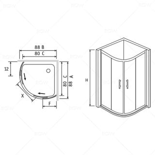 Душевой уголок RGW PA-55 800х800х1950